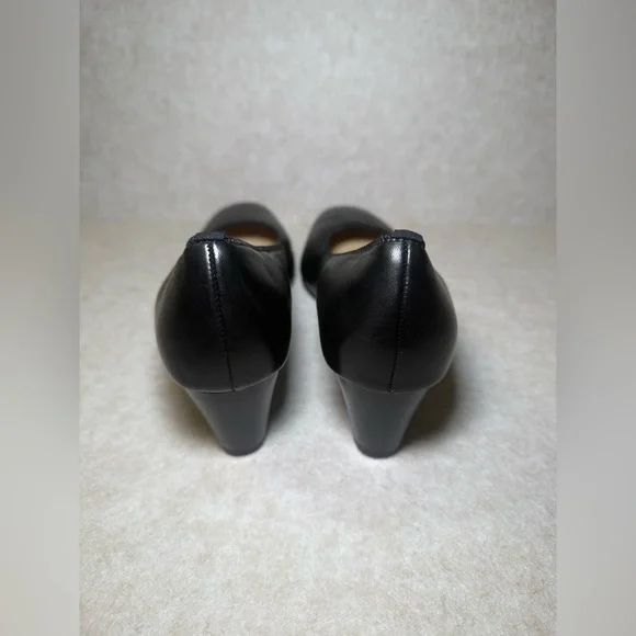 Ara Veda Women's Black Leather Pump Stacked Block Heel, US Size 5 1/2 - Picture 7 of 11